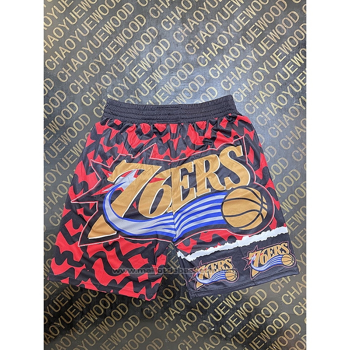 Short Philadelphia 76ers Mitchell & Ness Orange Rouge Noir